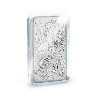 LEUCHTTURM MÜNZKAPSEL ULTRA Perfect Fit im 10er Pack passend für 1 Unze Silber Münzbarren Australien - Dragon Rectangle