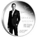 1 Unze Silbermünze Tuvalu 2024 Polierte Platte in Farbe | Serie: James Bond Legacy - Motiv: Daniel Craig